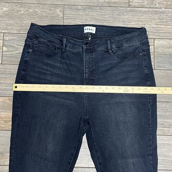 Rebel Wilson X Angels 18W The Icon High Rise Super Skinny Jean Zipper Ankle Dark - Picture 9 of 16